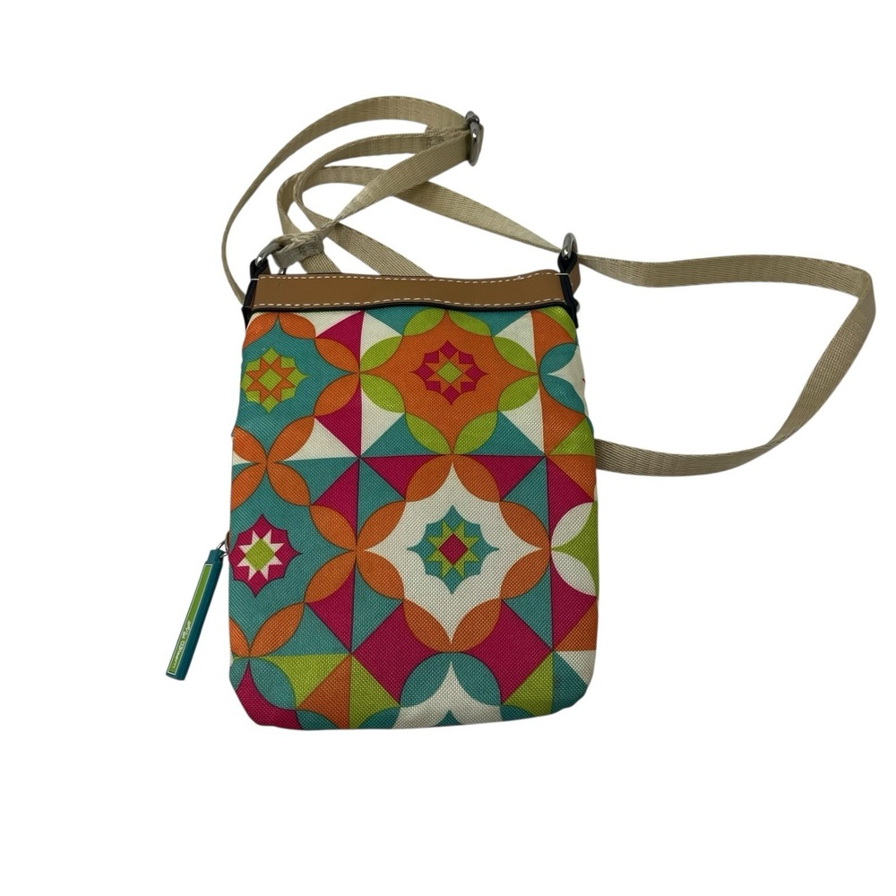Lily Bloom Multicolor Geometric Mini Crossbody  Eco Friendly Recycled Fabric - Picture 2 of 8